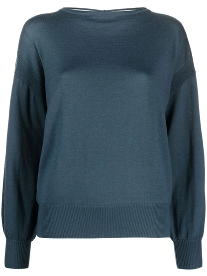 Boat-Neck Long-Sleeve Top