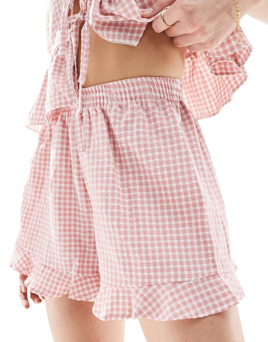 Gingham Frill Short Co-Ord