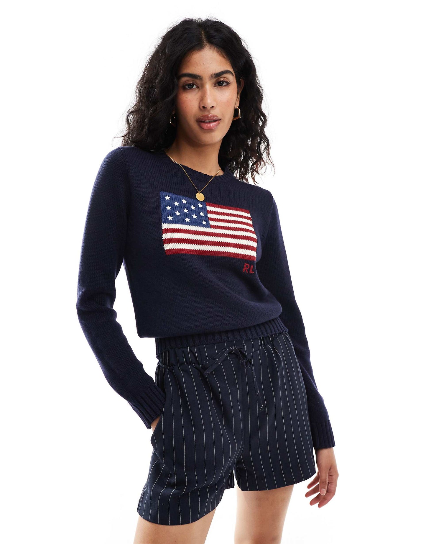 Knitted Jumper With Flag Logo