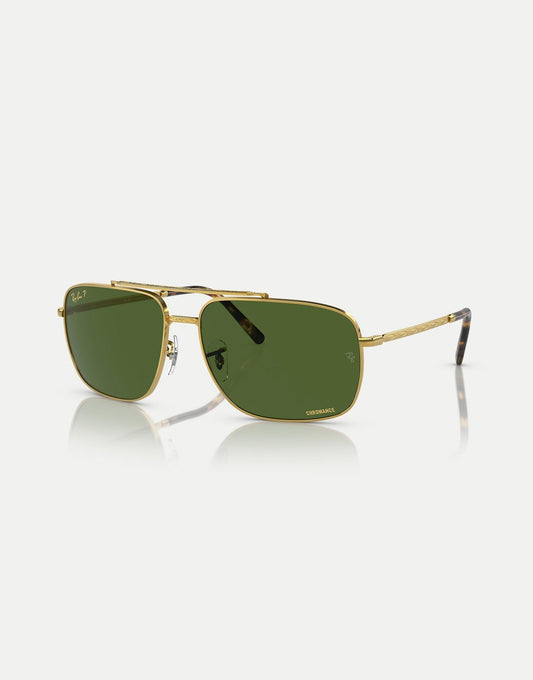 Rb3796 Rectangle Polarised Sunglasses With Green Lens