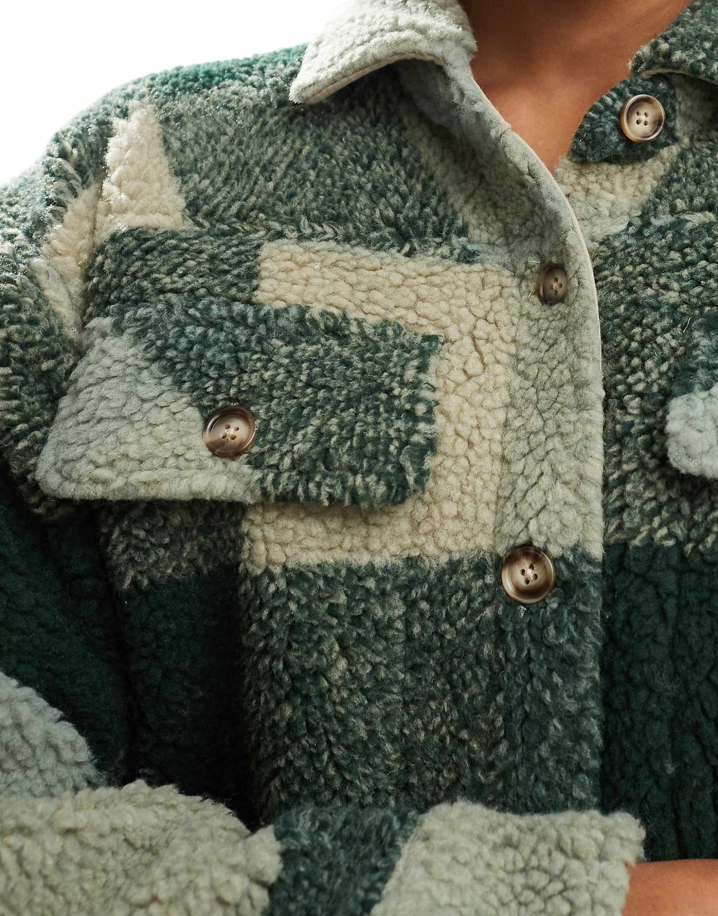 Northern Sky Zip Check Fleece Shacket