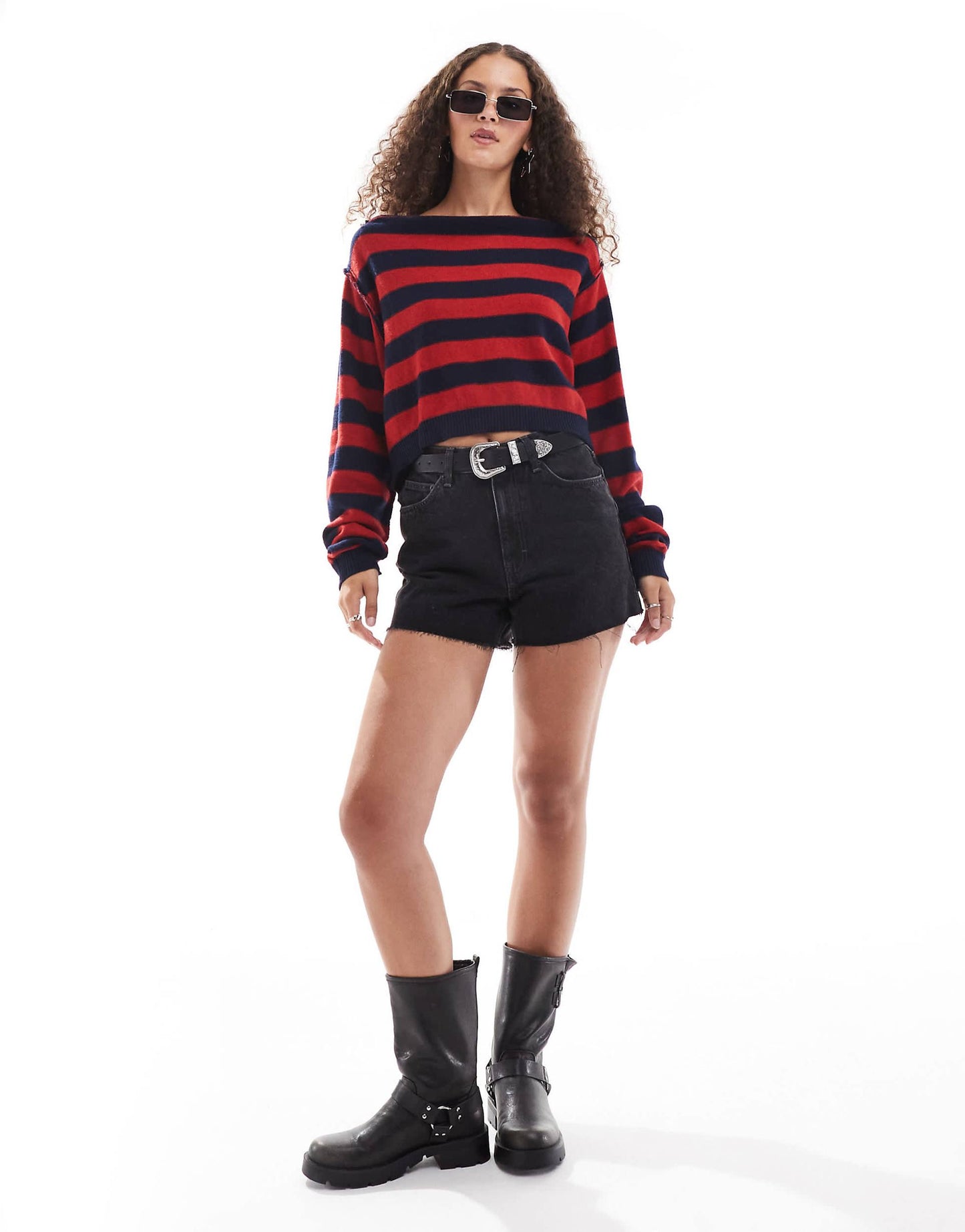 Slash Neck Striped Jumper