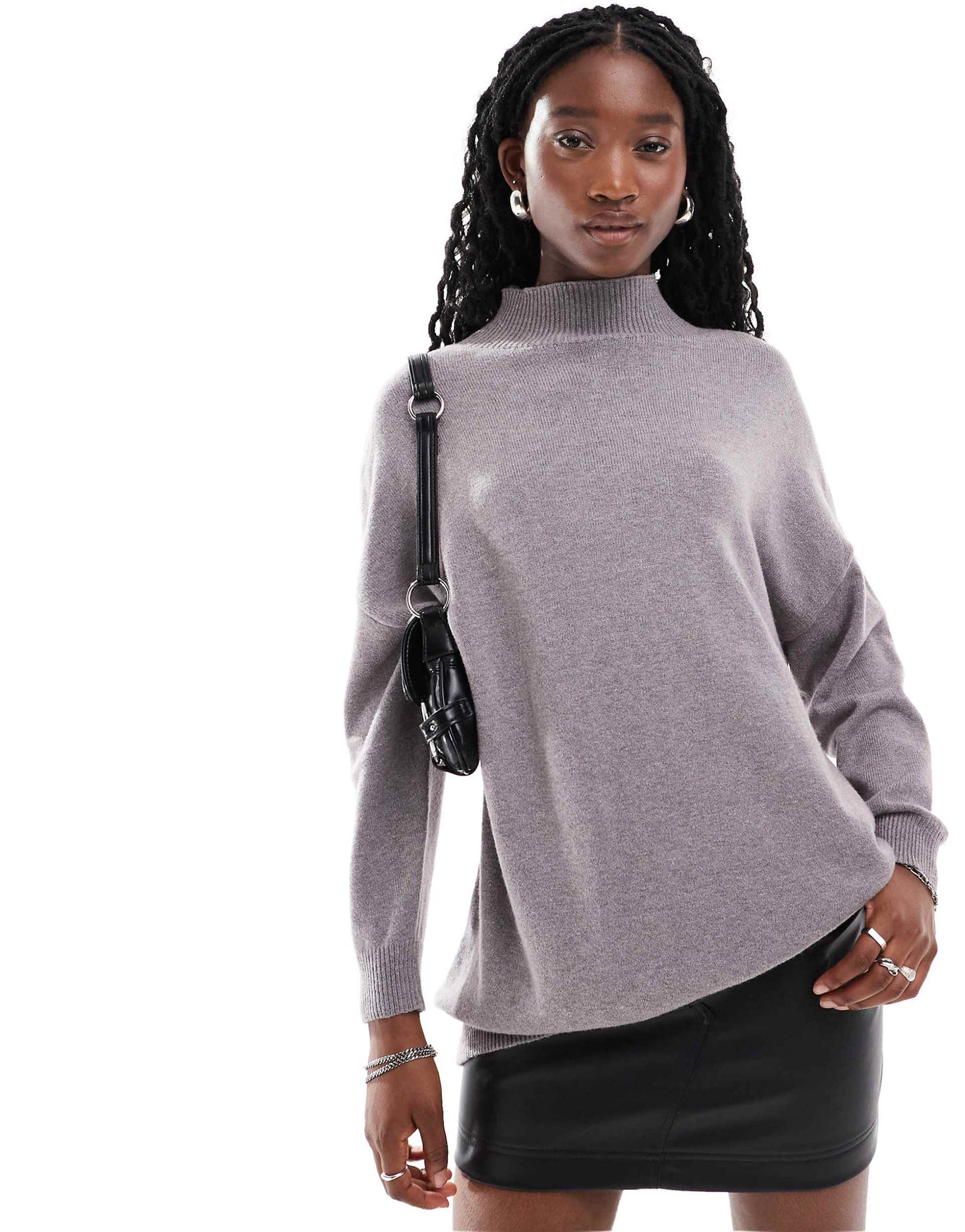 High Neck Oversized Slouch Jumper