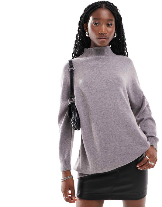 High Neck Oversized Slouch Jumper