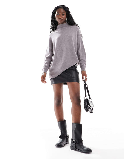 High Neck Oversized Slouch Jumper