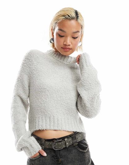 Chunky Boxy Crop Knit Jumper