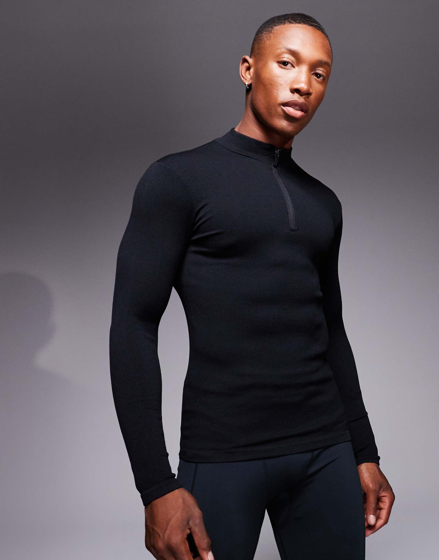 Icon Performance Muscle Fit Seamless Rib Long Sleeve 1/4 Zip
