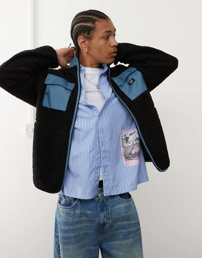 Debrusk Oversized Sherpa Fleece Jacket