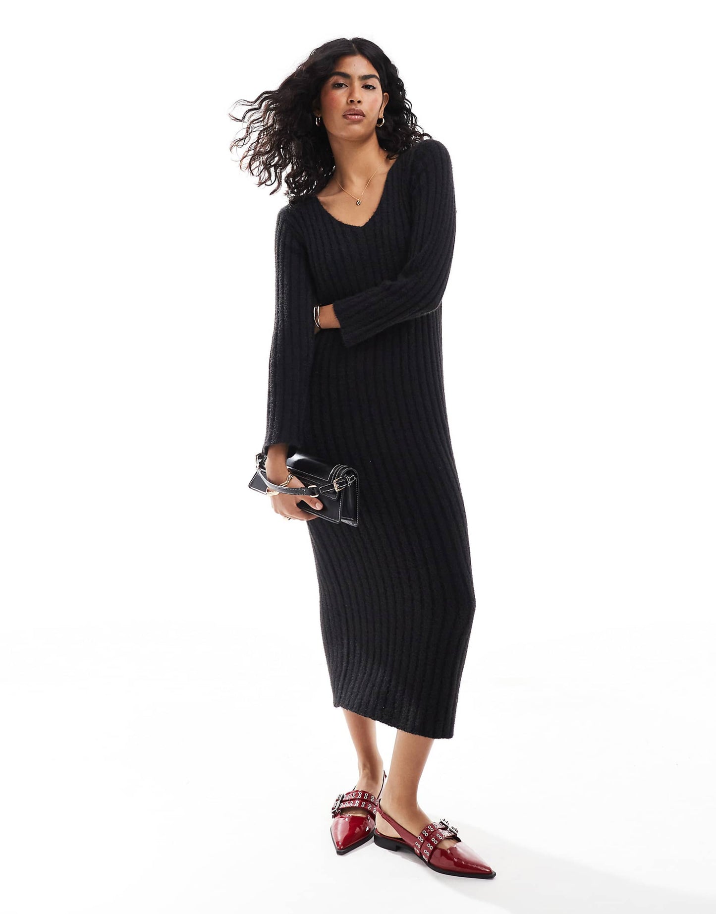 Fluffy Yarn Oversized Maxi Dress
