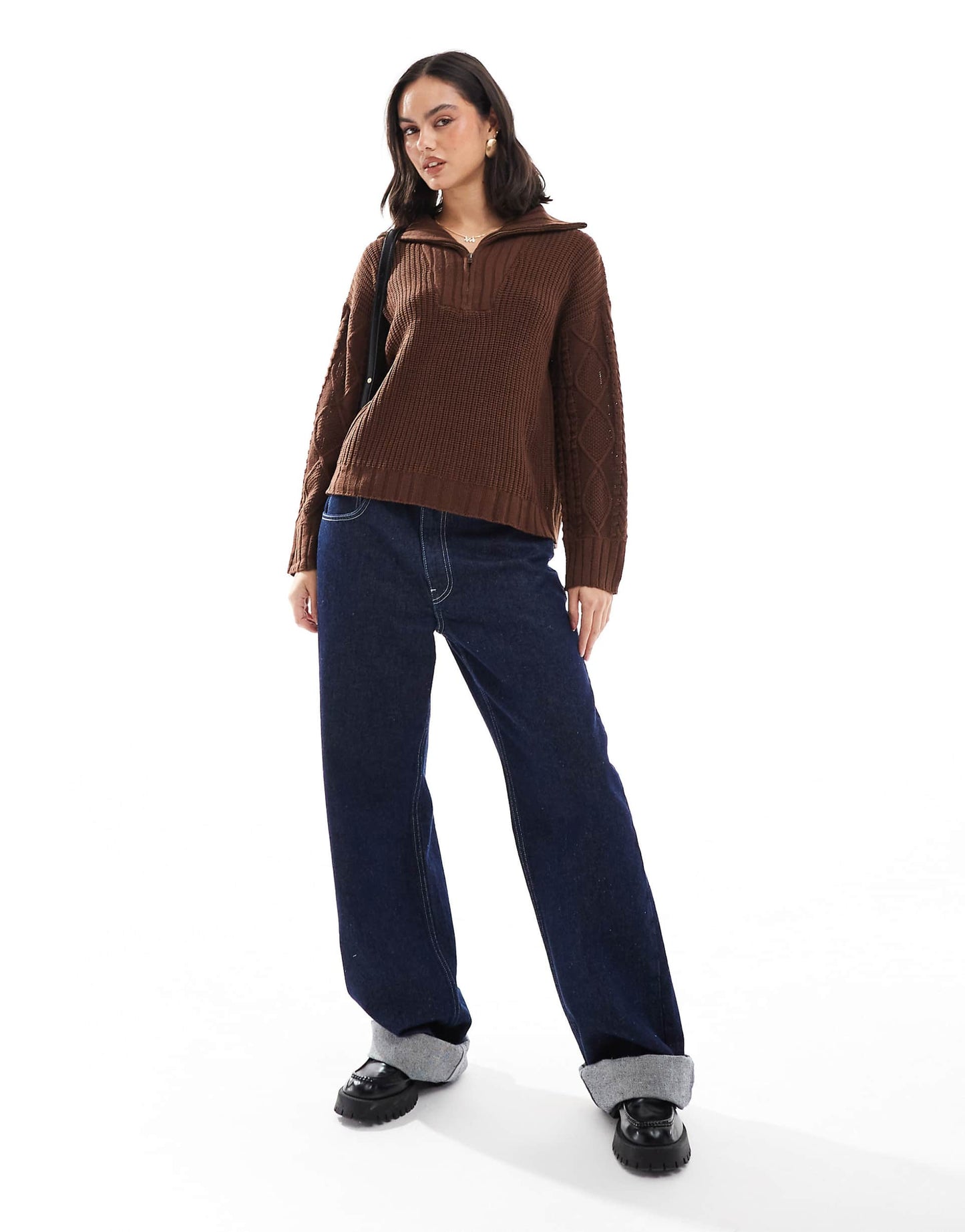 Chunky Rib Zip Detail Jumper