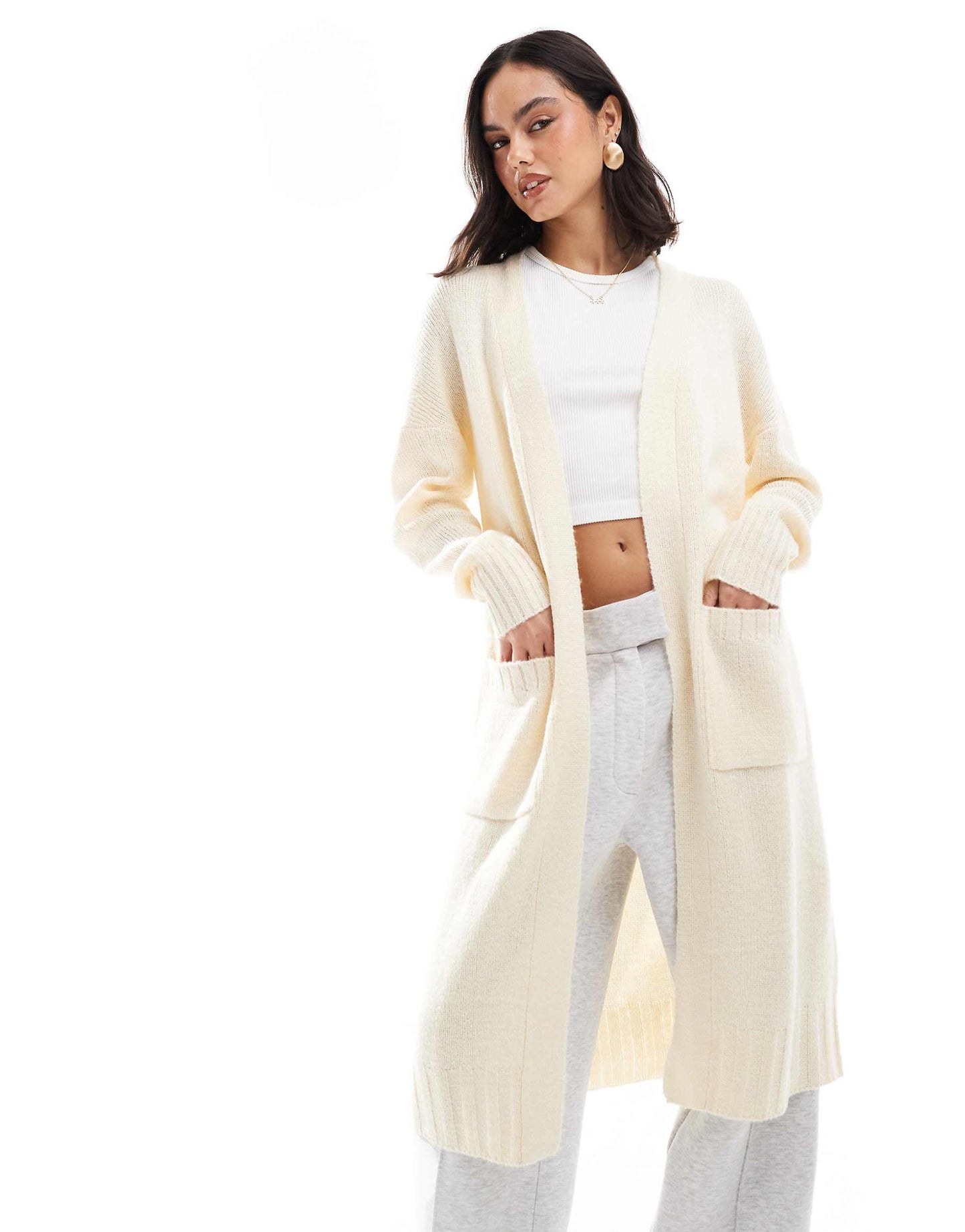 Soft Bruched Oversized Longline Cardigan