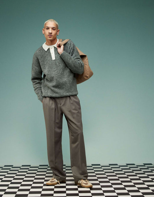 Smart Wide Leg Trousers With Inverted Pleats