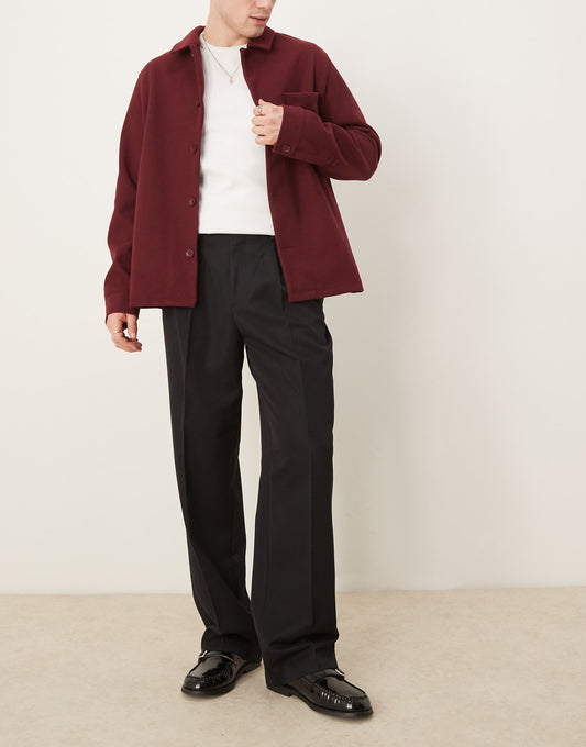 Smart Wide Leg Trousers With Double Pleats