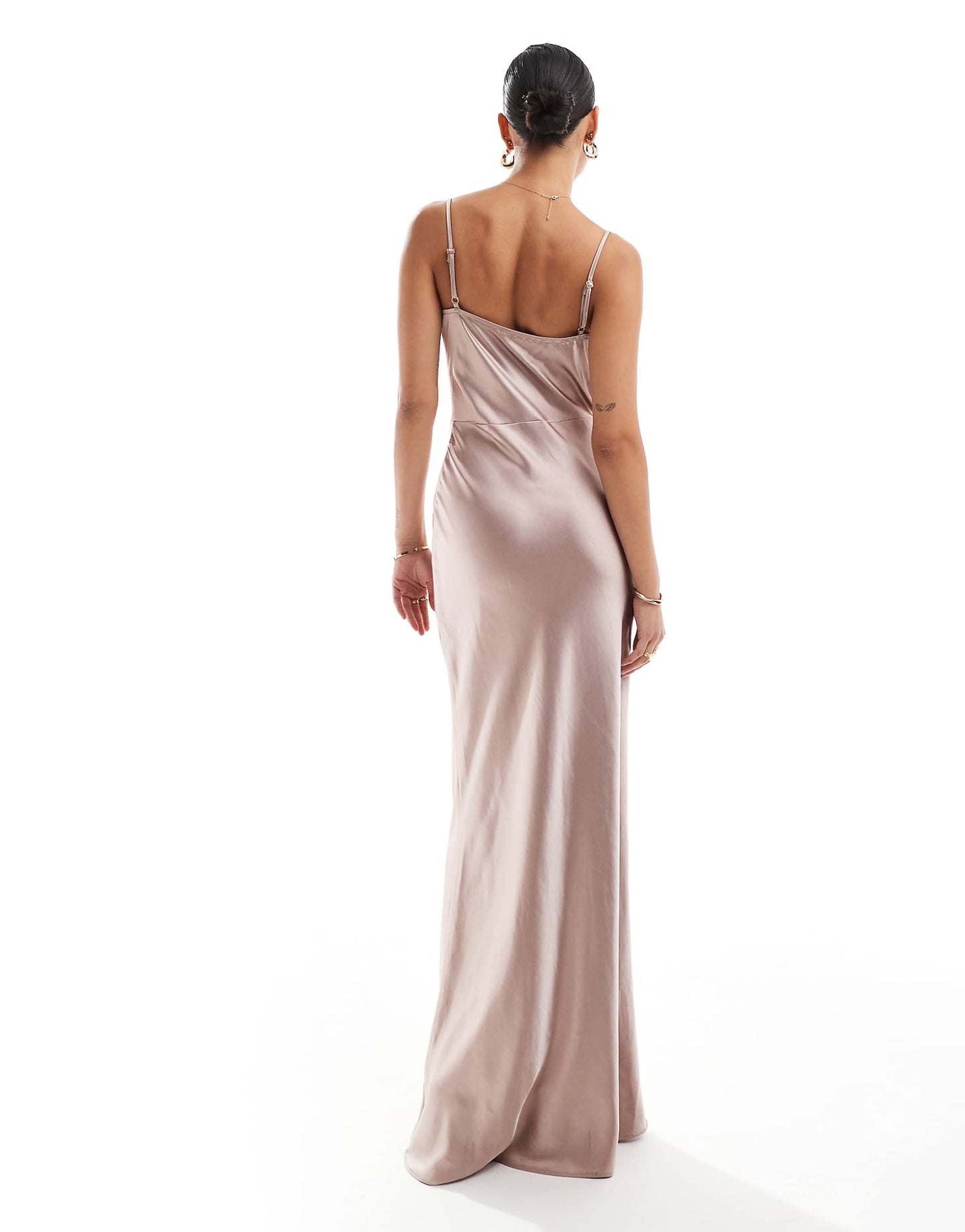Bridesmaid Keisha Satin Cowl Neck Maxi Dress