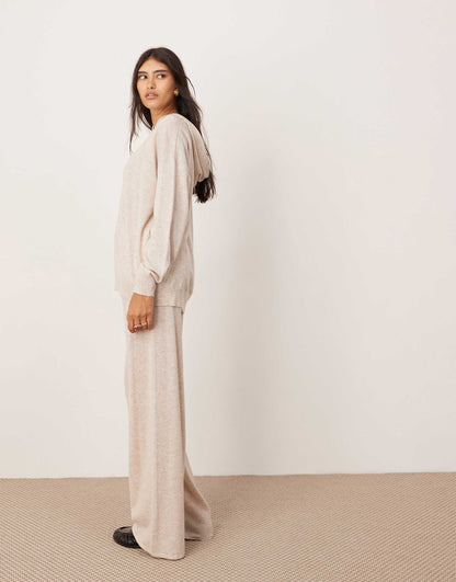 Premium Cashmere Blend Knit Hooded Jumper Co-Ord