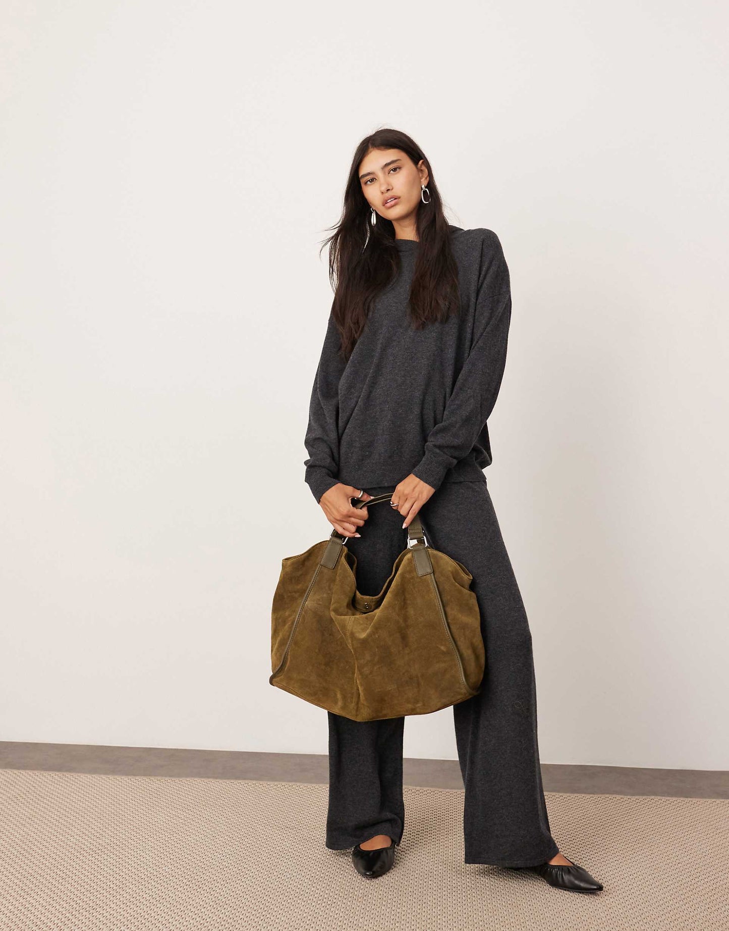 Premium Cashmere Blend Knit Hooded Jumper Co-Ord