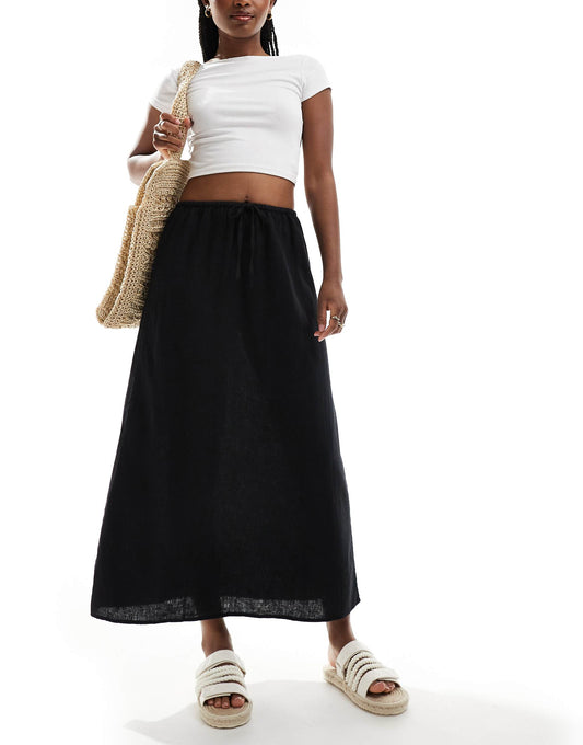 Haven Linen Maxi Slip Skirt