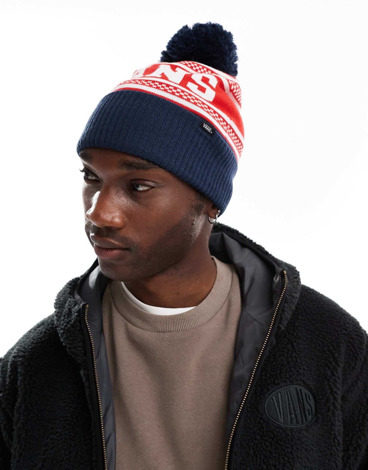 Check Pom Beanie