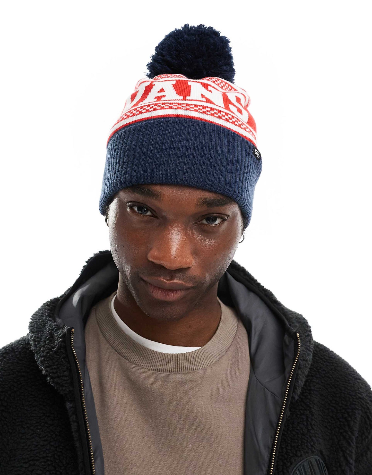 Check Pom Beanie