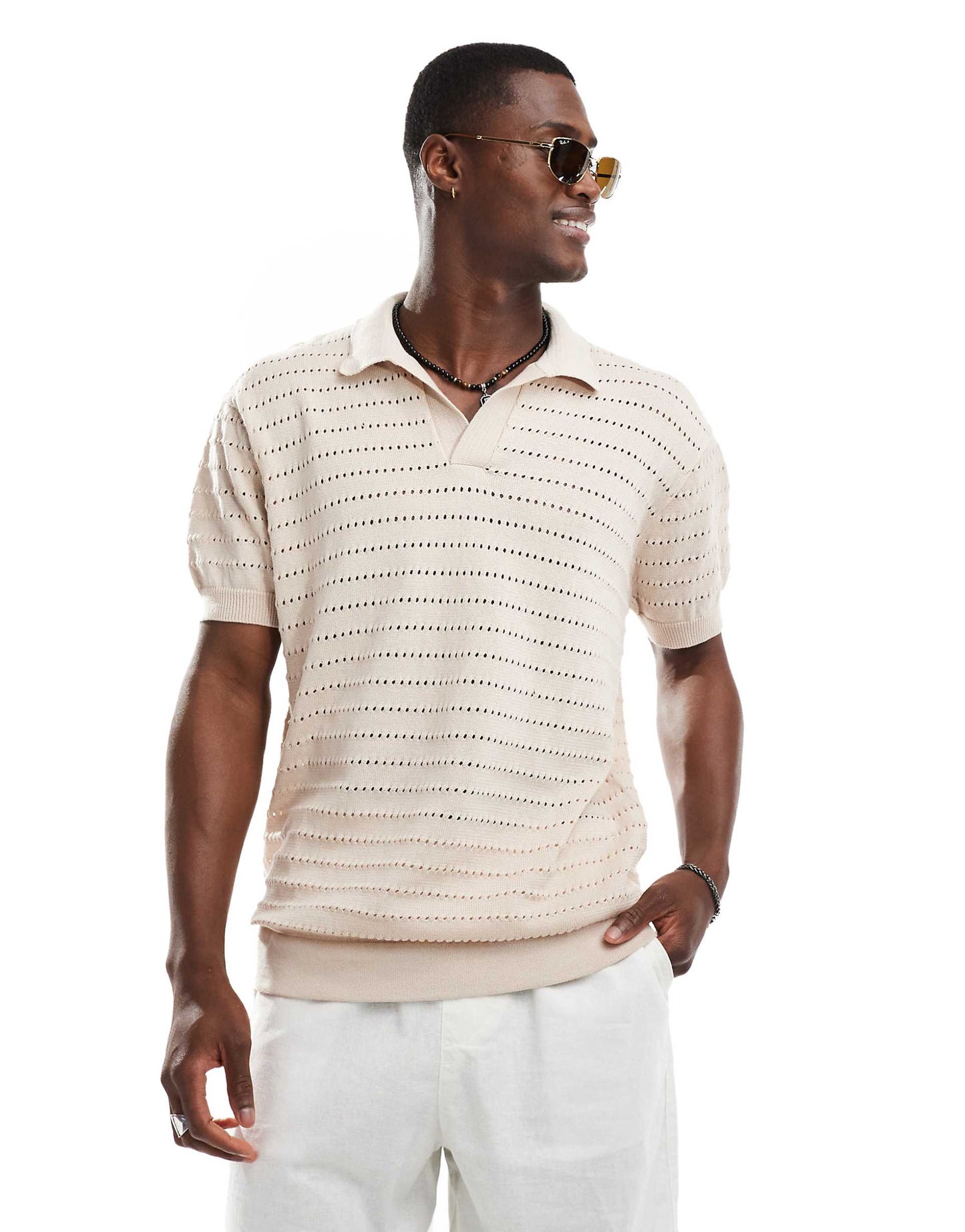 Oversized Knit Beach Polo