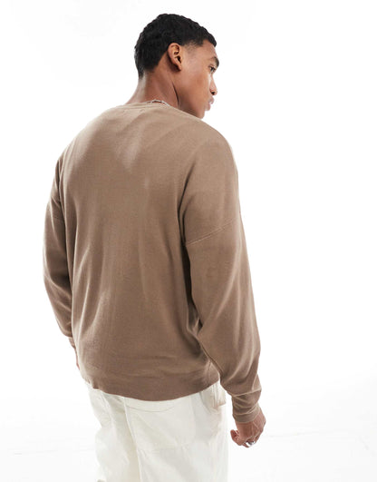 Crew Neck Drop Shoulder Knit