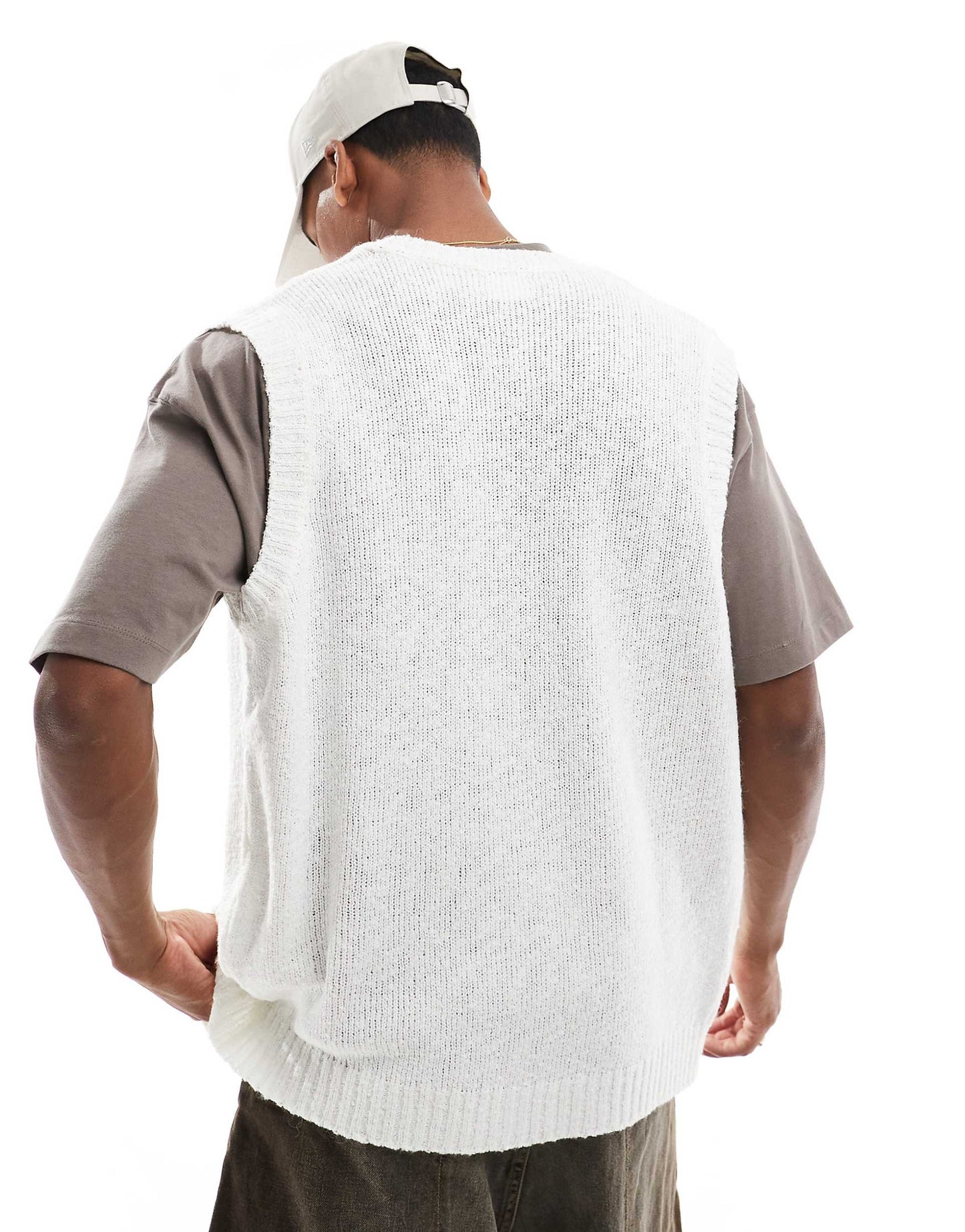 Knitted Texture Sleeveless Cardigan