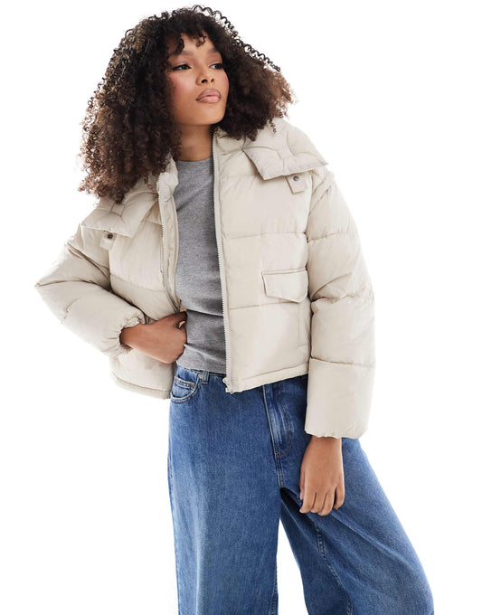 Str Cropped Puffer Jacket