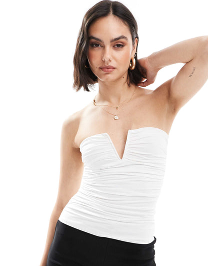 V-Neck Detail Bandeau Top