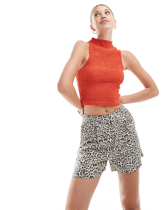 Linen Look Pull On Short