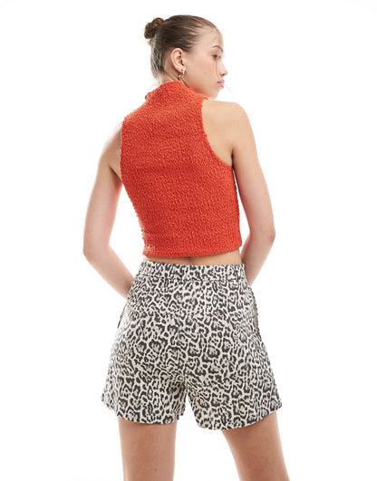 Linen Look Pull On Short