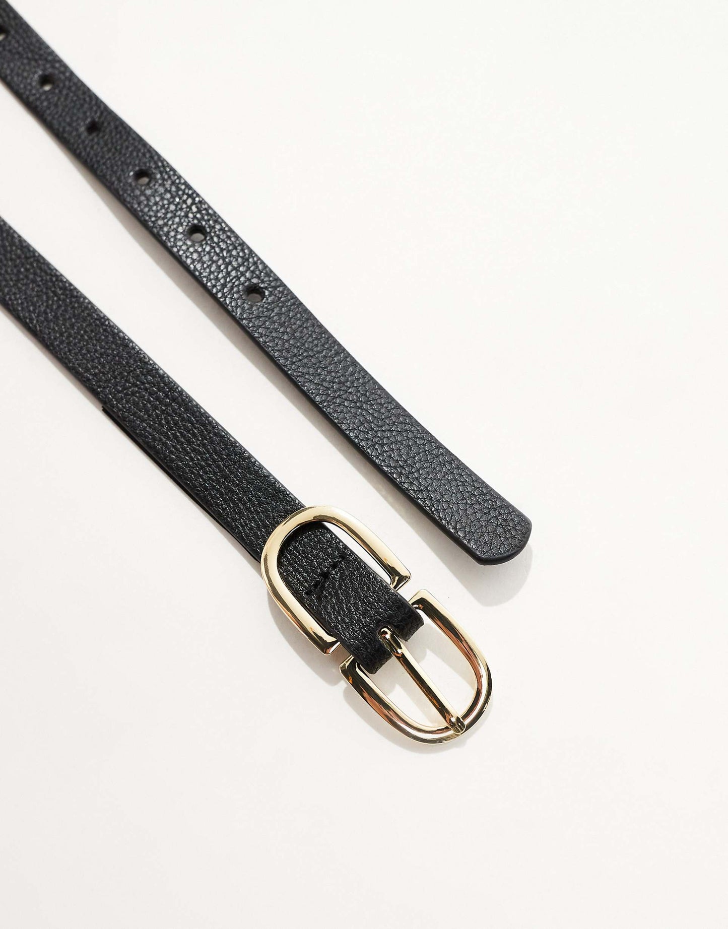 Leather Look Gold Double Buckle Belt