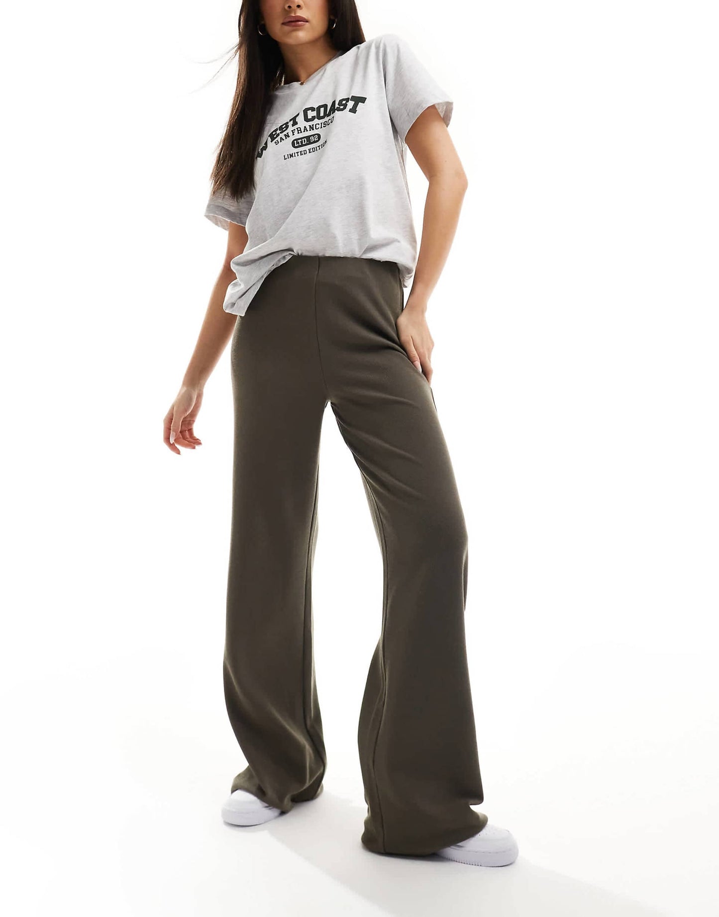 Wide Leg Heavyweight Rib Trouser