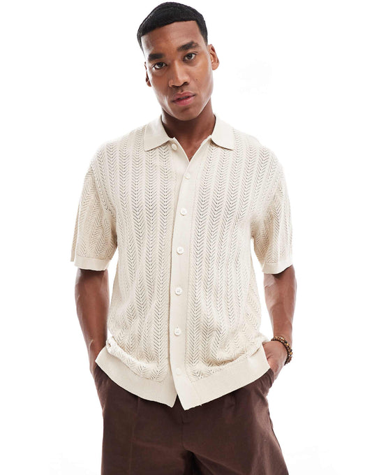 Oversized Crochet Shirt