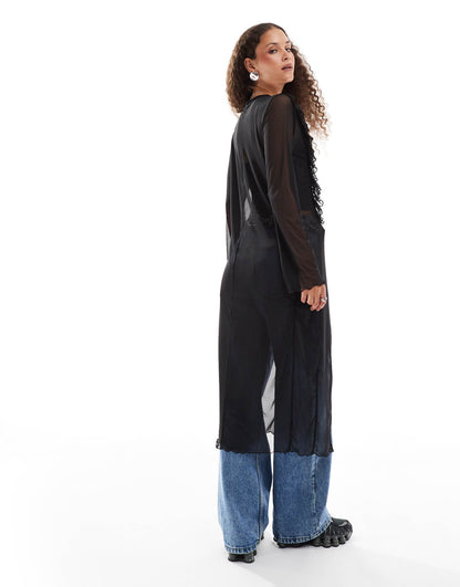 Tie Front Maxi Cardigan