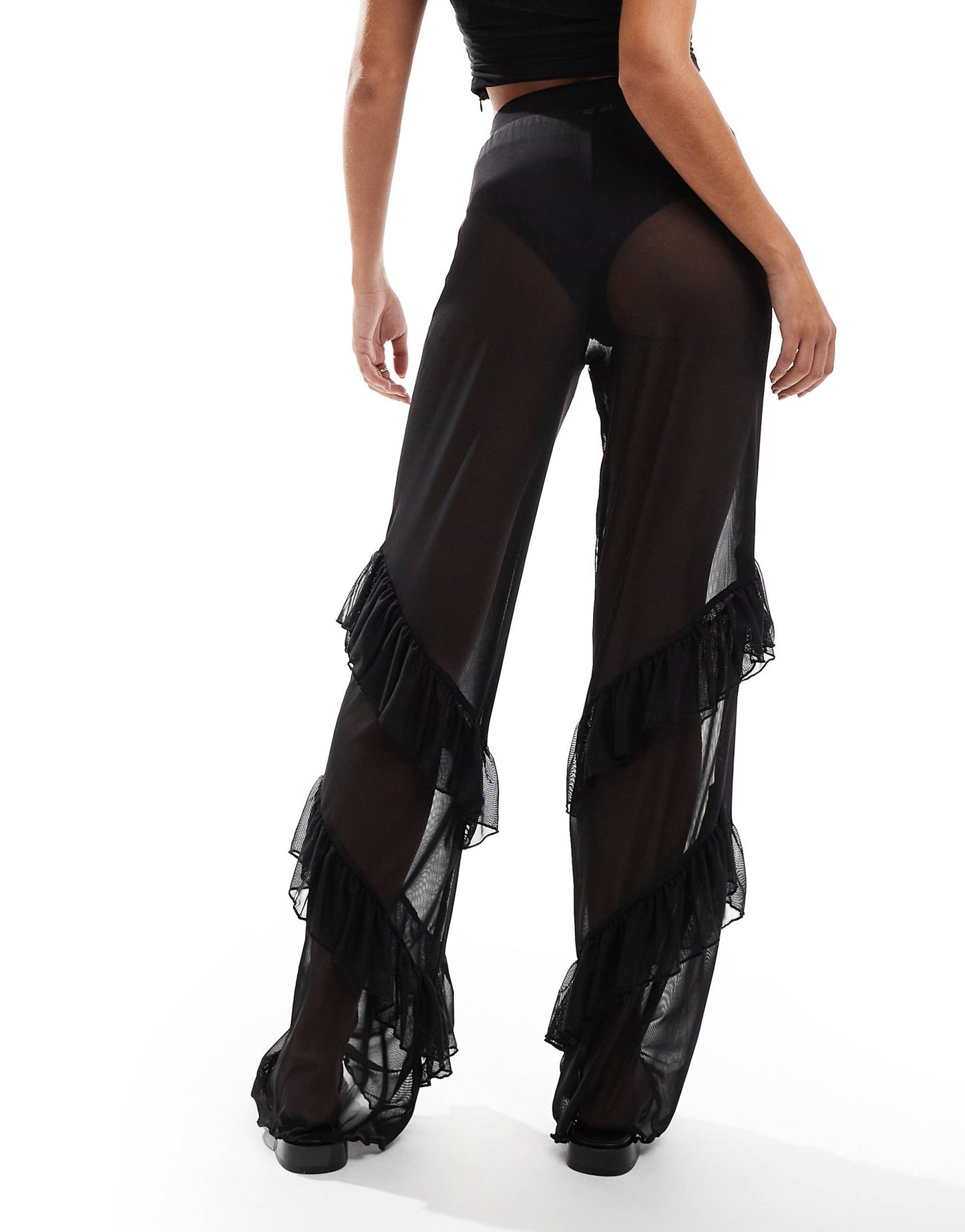 Frill Hem Mesh Trouser