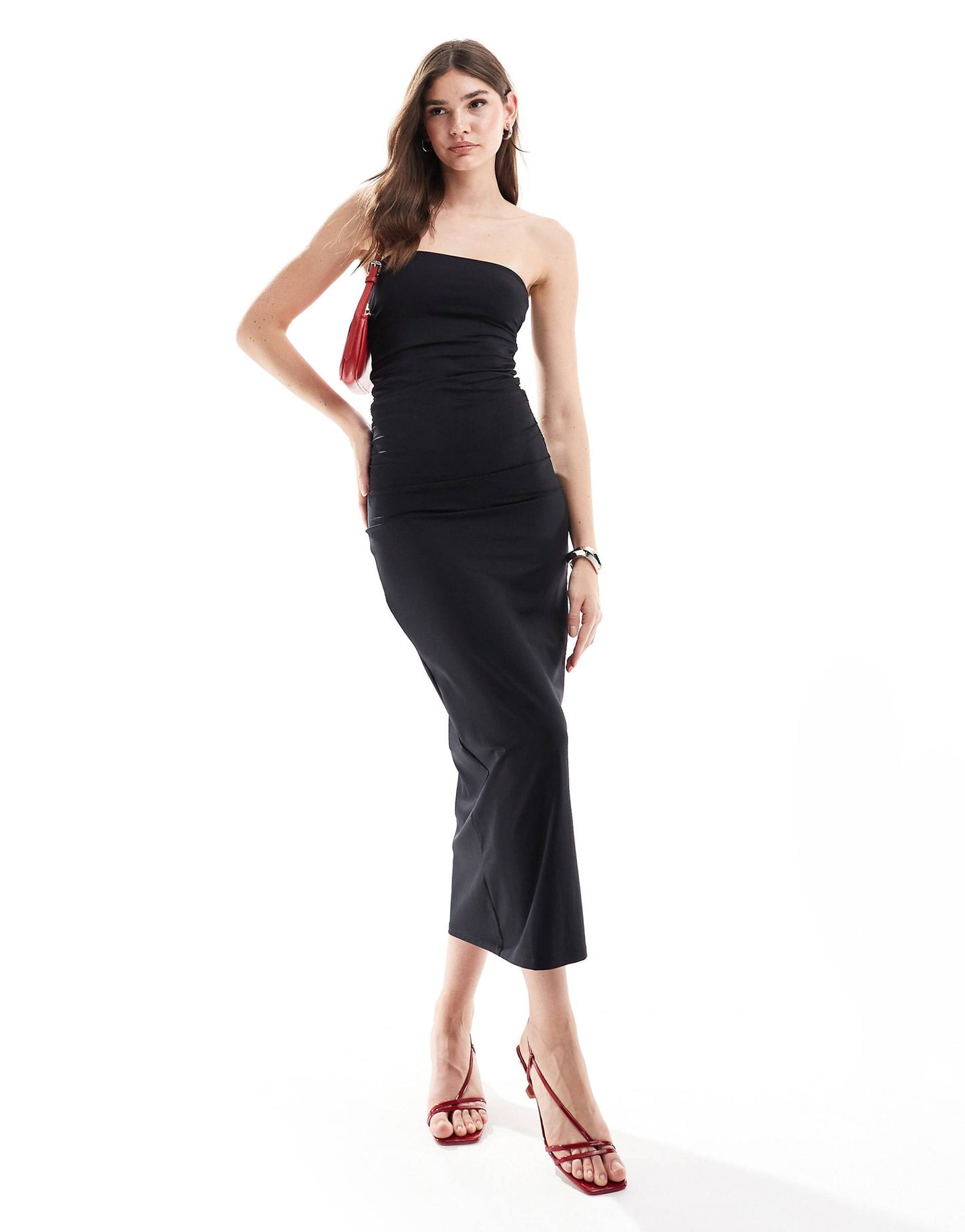 Polyamide Sculpt Bandeau Midi Dress