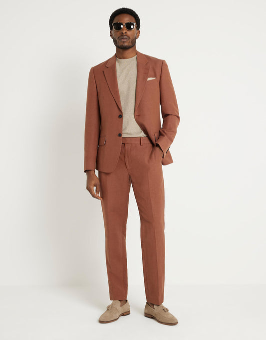 Linen Slim Suit Trouser