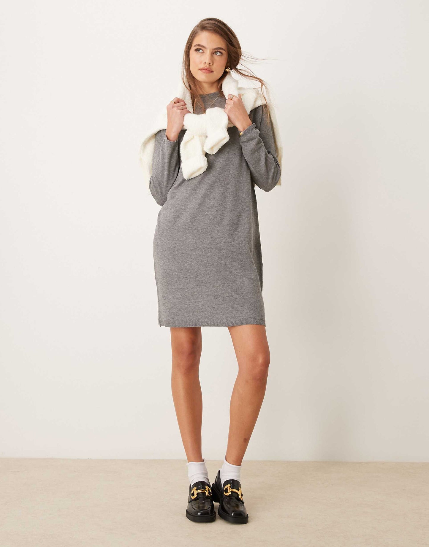 High Neck Knitted Mini Dress