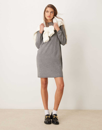 High Neck Knitted Mini Dress