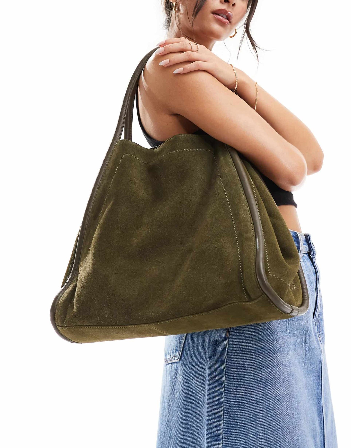 Suede Tubular Tote Bag