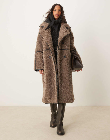 Curly Borg Longline Coat