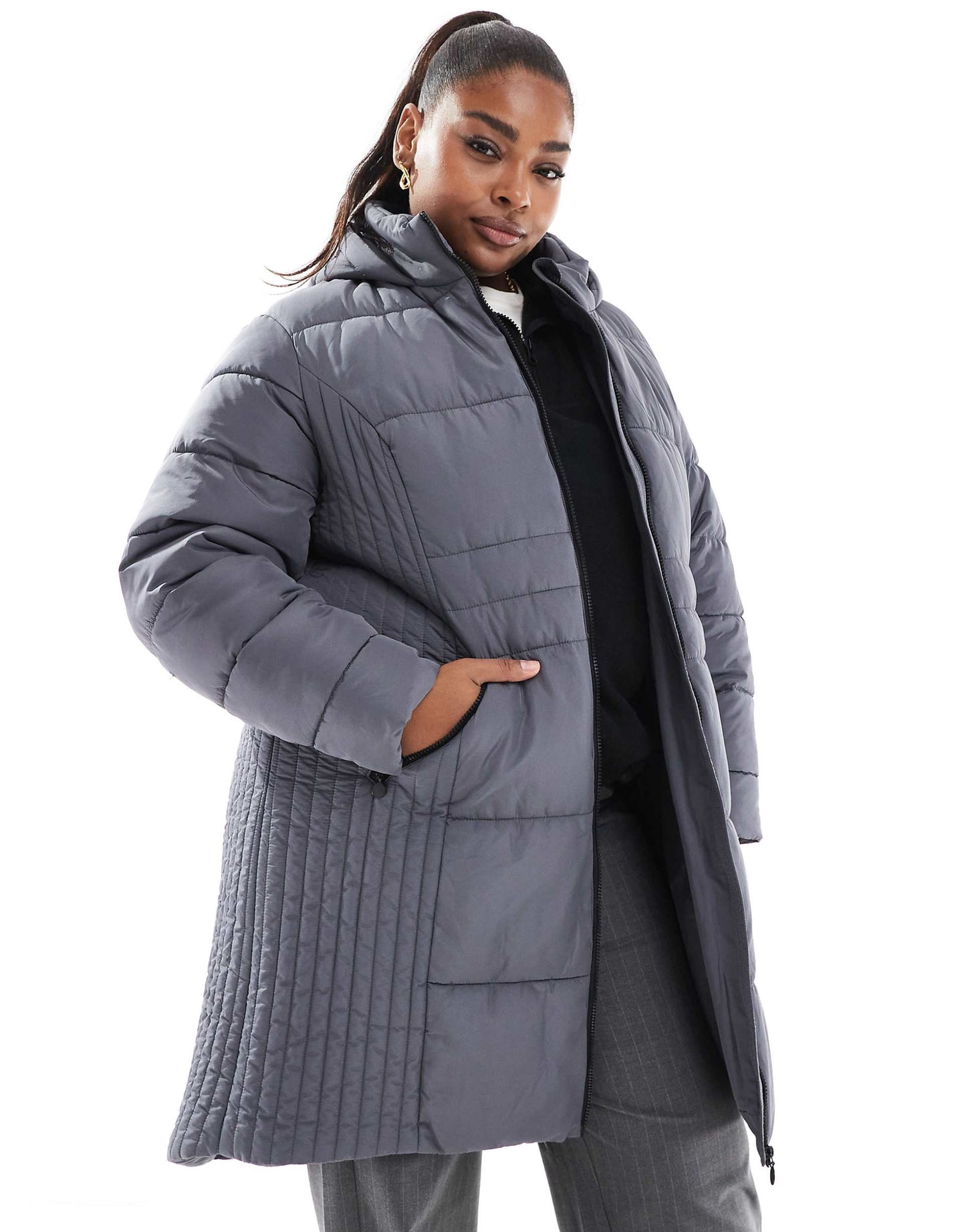 Padded Jacket With Seam Detail
