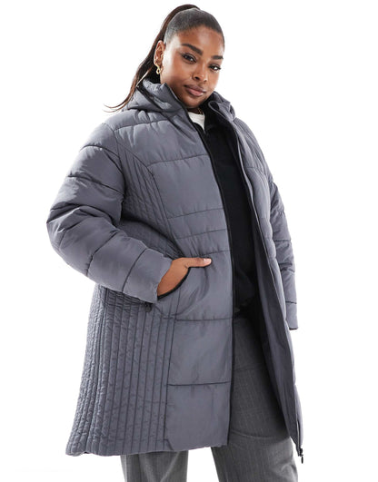 Padded Jacket With Seam Detail