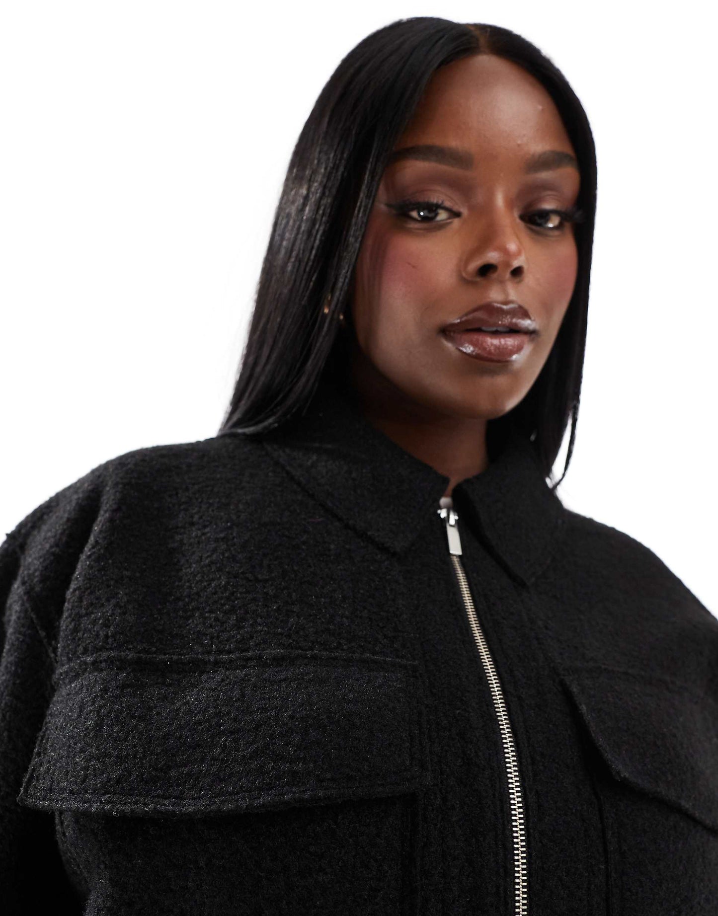 Cropped Wool Shacket