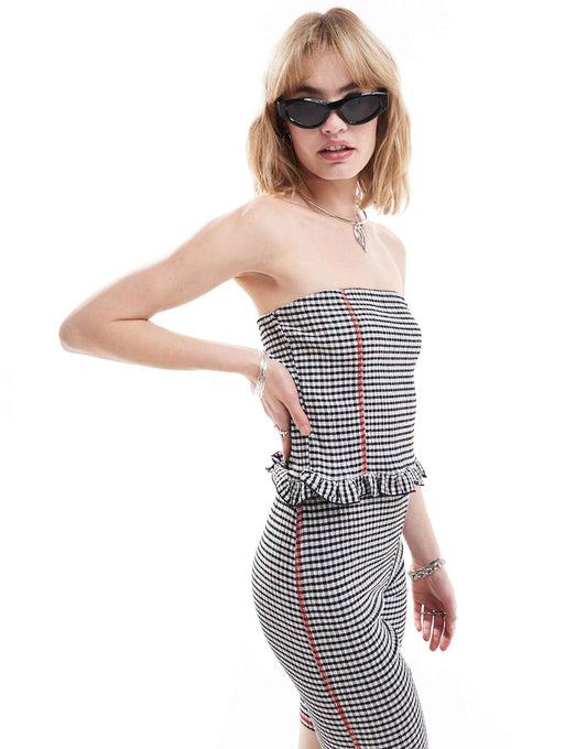 Gingham Bandeau Top Co-Ord