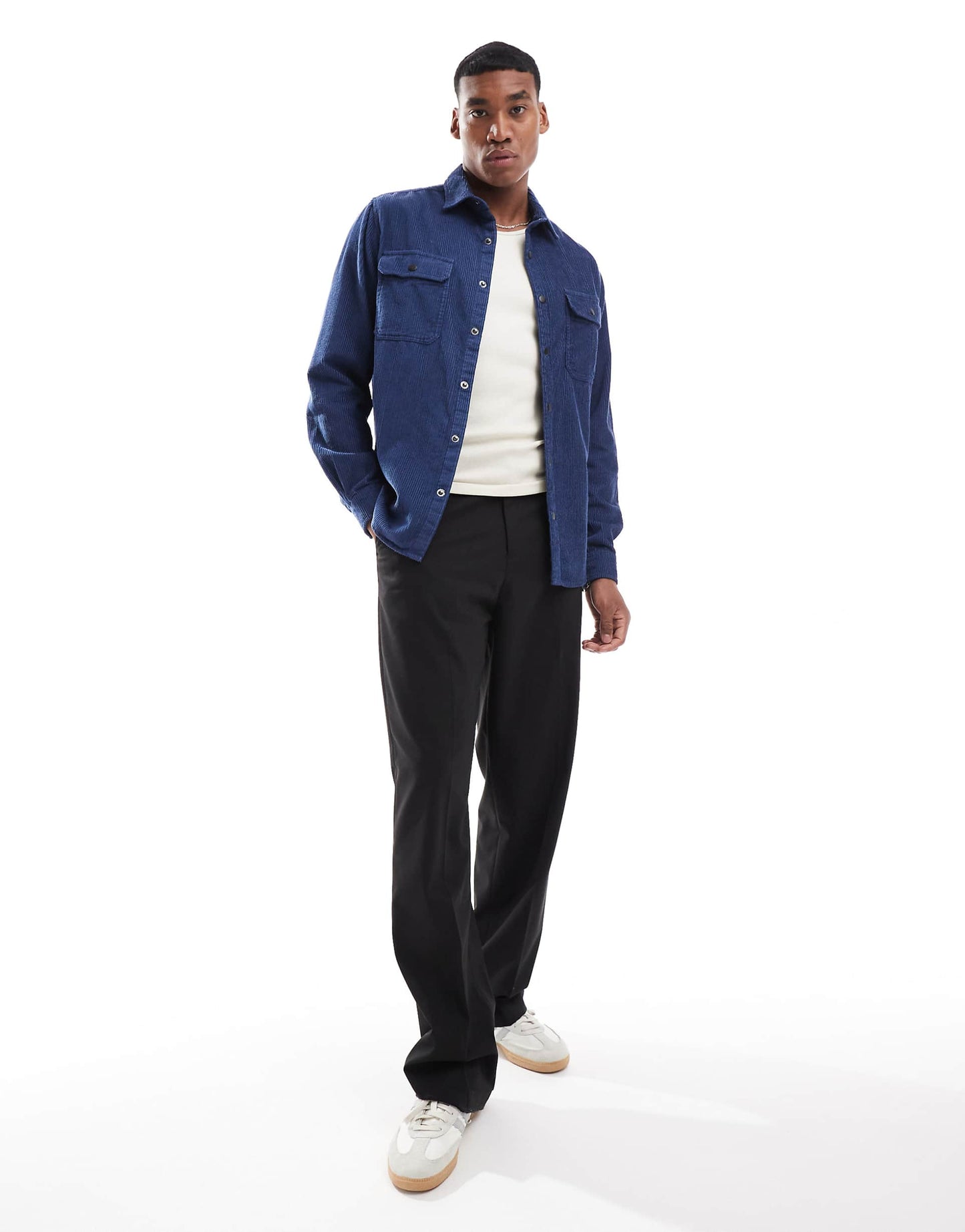 Cord Overshirt With Poppers