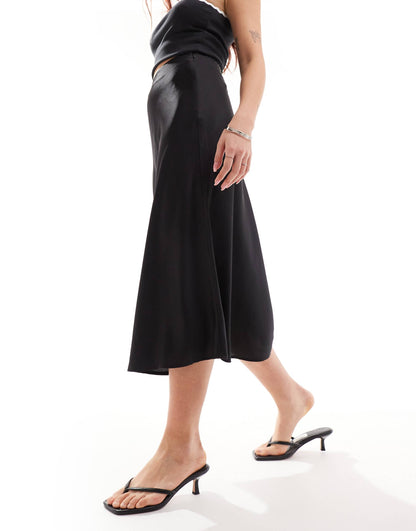 Midi Satin Skirt