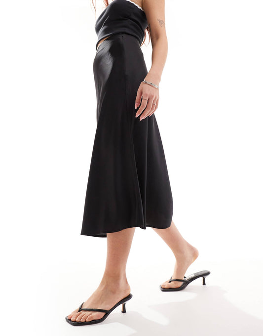 Midi Satin Skirt