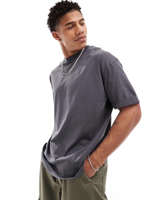Heavyweight Oversized  T-Shirt With Roll Sleeve