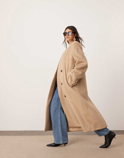 Wool Mix Oversized Double Breasted Coat